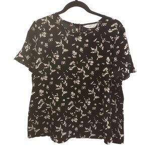 Nine West Black and White Floral Blouse